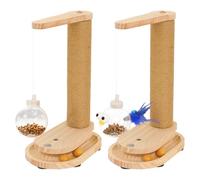 Cat Tree - Climbing Structure 35 x 25 cm, Secure Play Stand | Natural Sisal Scratching Post with Treat Dispenser, Scratching Post for Sofa, Wall, Carpet and Furniture, to Stimulate the