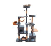 Cat Tree Condo - Multi-Level Castle with Scratching Post & Platforms for Climbing, Playing, and Resting - Ideal Cat Furniture for Active Cats