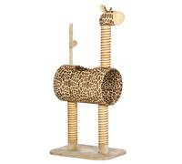 PawHut Cat Tree, Cute Giraffe Kitten Play Tower - Brown