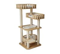 Cat Tree for Indoor Cats Large Adult 137CM Tall Spacious | Cat Tower with Scratching Post, Wood Cat Tree for Large Cats with Multi-Levels(White)