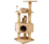 Cat Tree for Indoor Cats - Multi-Level Cat Climbing Frame with Bed, Scratching Post, Jump Perch & Toys - Cozy Cat Condo & Supplies for Small Cats