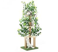 Cat Tree for Indoor Cats, Multi-Level Cat Tower for Climbing, Hiding and Sleeping, Scratching Post with Leaves, Sturdy Pet-Safe Cat Activity Tree