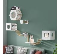 cat tree for indoor cats， Wall-Mounted Cat Climbing Frame, Stylish Cat Climbing Wall Set, Versatile Cat Wall Shelves, Save Space, Install with Ease(Style3)
