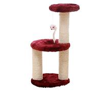 Cat Tree for Large Cat Cat Toys Scratch Post Sisal Rope Cat Scratcher 3-Layers Cat Tree to Kitten Grind Claw Cat Climbing Frame Mobile Posts for Pets cat (Size : Rot) vision