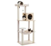 Cat Tree for Large Cats with Metal Hammock, Indoor Cat Tower with Condo House, Scratching Posts and Large Top Perch, 56.3 Inches, Dark Gray
