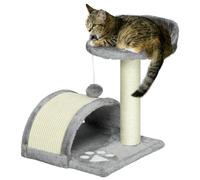 Cat Tree Grey 46x35.5x37cm Particleboard Plushy Sisal Kitten Scratcher under4kg