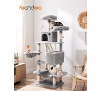 Cat Tree Large Cat Tower Cat Condo Scratching Posts Light Grey PCT165W01