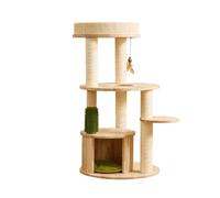 Cat Tree Large Cats, Functional Cat Playground with Hanging Feather Toy, Multi Level Cat Furniture Condo for Kittens Adult Cats