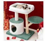 Cat Tree Large-Diameter Cat Nest Thickened Base Solid Wood Cat Tower Sisal Wrapped Scratching Post Cat Tower H75cm (29.5") Detachable Cat Nest and Fabric Cover Bell Cat Toy