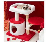 Cat Tree Large-Diameter Cat Nest Thickened Base Solid Wood Cat Tower Sisal Wrapped Scratching Post Cat Tower H75cm (29.5") Detachable Cat Nest and Fabric Cover Bell Cat Toy