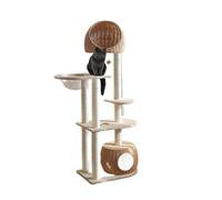 cat tree, Large Fat Cat Climbing Frame House Integrated High-Rise Easy To Maintain Rattan Woven Four Seasons Space Capsule,for Kittens(Plush style)