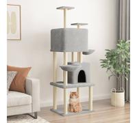 vidaXL Cat Tree with Sisal Scratching Posts Light Grey 180 cm