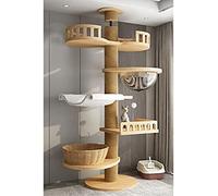Cat Tree Multi-Level Condo with Hammock and Scratching Posts for Indoor Cats, Safe and Durable Design for Play and Rest