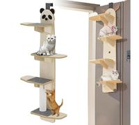 Cat Tree, Multi-Level Door Mounted Cat Shelf for Indoor Cats, Scratch & Climb Without Floor Space, 4 Levels Over Climber