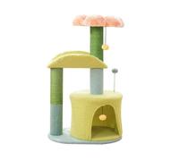 cat tree， Multi - level Post Hammock Hanging Ball Toy Semi enclosed Cat Apartment Condo(M)