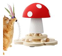 Cat Tree - Mushroom Sisal Tower, Non-Slip Interactive Scratching Post, Vertical Climbing Station, Indoor Feline Furniture Protector, Pet Enrichment Supplies, Red White Aesthetic