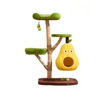 cat tree， Pear Shaped Three-layer Cat Toy Scratch Board Universal For All Seasons Condo(Yellow)