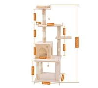 Cat Tree Pet Cat Tree, Multi-storey Cat House, Large Bass, Grab Bar And Hammock, Cat Climbing, Cat House Furniture Suitable For Playing And Resting For Kittens And Large Cats Cat Climbing Tree (