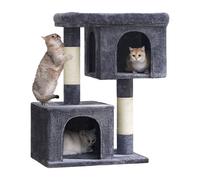 Cat Tree, Play Tower 101 cm, XL, House for Cats up to 20 kg, Large Platform, 2 Niches, Scratching Post, Dark Grey
