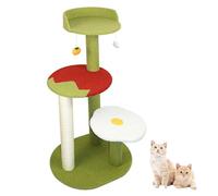 Cat Tree, Plush Cat Climbing Tower with Sisal Scratching Post, 4-Tier Kitten Activity Center with Dangling Toy, Jump Platforms and Perch for Rest