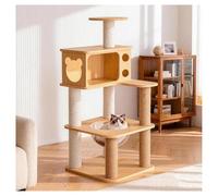 Cat Tree Spacious Cat Nest High-transparency Space Capsule Sisal and Fluffy Scratching Posts Cat Tower Thickened Wooden Base Board Load-bearing with Jump Platforms and Observation Deck