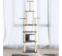 (light grey) vidaXL Cat Tree with Sisal Scratching Posts 183cm Cat Play Tower Multi Colours