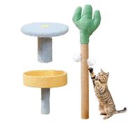 Cat Tree Tower - Activity Center for Cat Cactus Sisal Cat Scratching Post | Interactive Play House for Cat Tree, Removable Stand for Climbing with Space, Scratching Posts, Ball