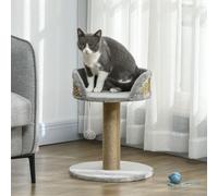 Cat Tree Tower Activity Centre with Scratching Posts Dangling Ball Perch PawHut Grey One Size
