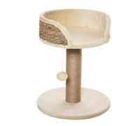 Cat Tree Tower Beige 49H x 40L x 40Wcm Particle Board Jute Rope Plush 35cm Perch