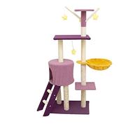 Cat Tree Tower Cat climbing frame, cat litter, cat tree, one large cat shelf, cat scratching board toy jumping platform, cat scratching post, cat supplies Cat Tower for Indoor Cats (Color : Purple)