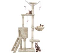 Cat Tree Tower, Cat Scratch Posts 145cm Multi-Level Stable Climbing with Ladder, Indoor Pet Activity Furniture Play House for Kitty Kitten
