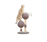 Cat Tree Tower Cat Scratching Board Vertical Wood Post Ball Does Not Drop Debris(Gris)