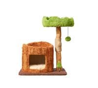 Cat Tree Tower for Indoor Cats with Private Cozy Cat Condo, Natural Sisal Scratching Posts and Plush Pom-pom for Small Cats