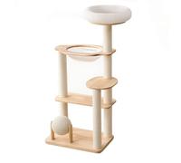 Cat Tree Tower, Modern Kitty Stand with Transparent Capsule, Tall Pussy Trees with Scratching Posts, Indoor Kitten Climbing Frame for 1 2 Cats(133cm)