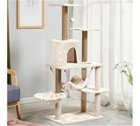 Cat Tree Tower Multi-Level Kitten Condo with Scratching Posts and Covered with Soft Plush for Small Cats Kittens Play Rest (Color : Brown)