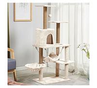 Cat Tree Tower Multi-Level Kitten Condo with Scratching Posts and Covered with Soft Plush for Small Cats Kittens Play Rest (Color : Beige)