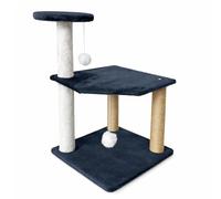 Cat Tree Tower with Sisal Scratching Posts, Condo, Bed, Dangling Ball & Playful - Sturdy Perch for Cats Kittens - Entertainment & Comfort Furniture Feline Fun (2-Tier Cat Tree with Scratching Posts)