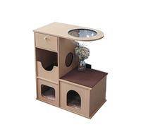 Cat Tree Tower Wooden Double-layer Cat Villa, House, Nest, Jumping Platform, Climbing Frame