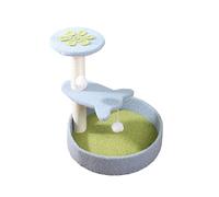 Cat Tree Two-color three-layer cat climbing avocado green light blue petals cat litter cat jumping platform cat claw double ball toy Cat Climbing Tree (Color : Grey) Warm as ever