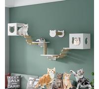 cat tree， Wall-Mounted Cat Climbing Frame, Stylish Cat Climbing Wall Set, Versatile Cat Wall Shelves, Save Space, Install with Ease(Style2)