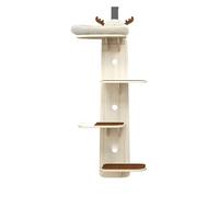 Cat Tree Wall Mounted, Cat Scratching Post, Cat Tree for Indoor Cats with Jumping Platform and Tease Cat Ball, Suitable for Doors, Walls, Wardrobes(Beige+cat bed,Plus)
