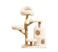 cat tree, White Four Layer Removable Washable Pole Cat Toy Fluffy Comfortable Condo