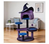 Cat Tree Witch Hat Cat Bed Cat Toy Ball Multi-Level Platform Fluffy-Covered Reinforced Base Cat Tower MDF Construction H96/174cm (37.8x68.5") Wide Observation Deck Jute-Wrapped Scratching Post