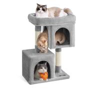 Cat Tree with Cat Caves, Light Grey / 49 x 32 x 74 cm