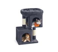 Cat Tree with Cat Caves, Smoky Grey / 40 x 30 x 67 cm