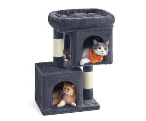 Cat Tree with Cat Caves, Smoky Grey / 40 x 30 x 67 cm