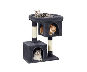 Cat Tree with Cat Caves, Smoky Grey / 60 x 40 x 84 cm