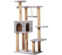 Cat Tree with Sisal-Covered Scratching Post, Standing Kitten Activity Centre with Condo, Soft Hammock and Dangling Ball(51.2 Inch)