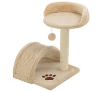 Cat Tree with Sisal Scratching Post 40cm Pole Beige/Beige and Brown vidaXL
