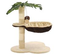 Cat Tree with Sisal Scratching Post 50cm Beige and Brown Play Tower vidaXL